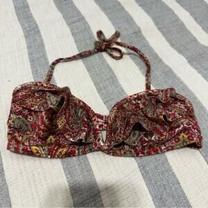ZIMMERMANN Frill Ruffled Paisley Bikini Top Size 0
